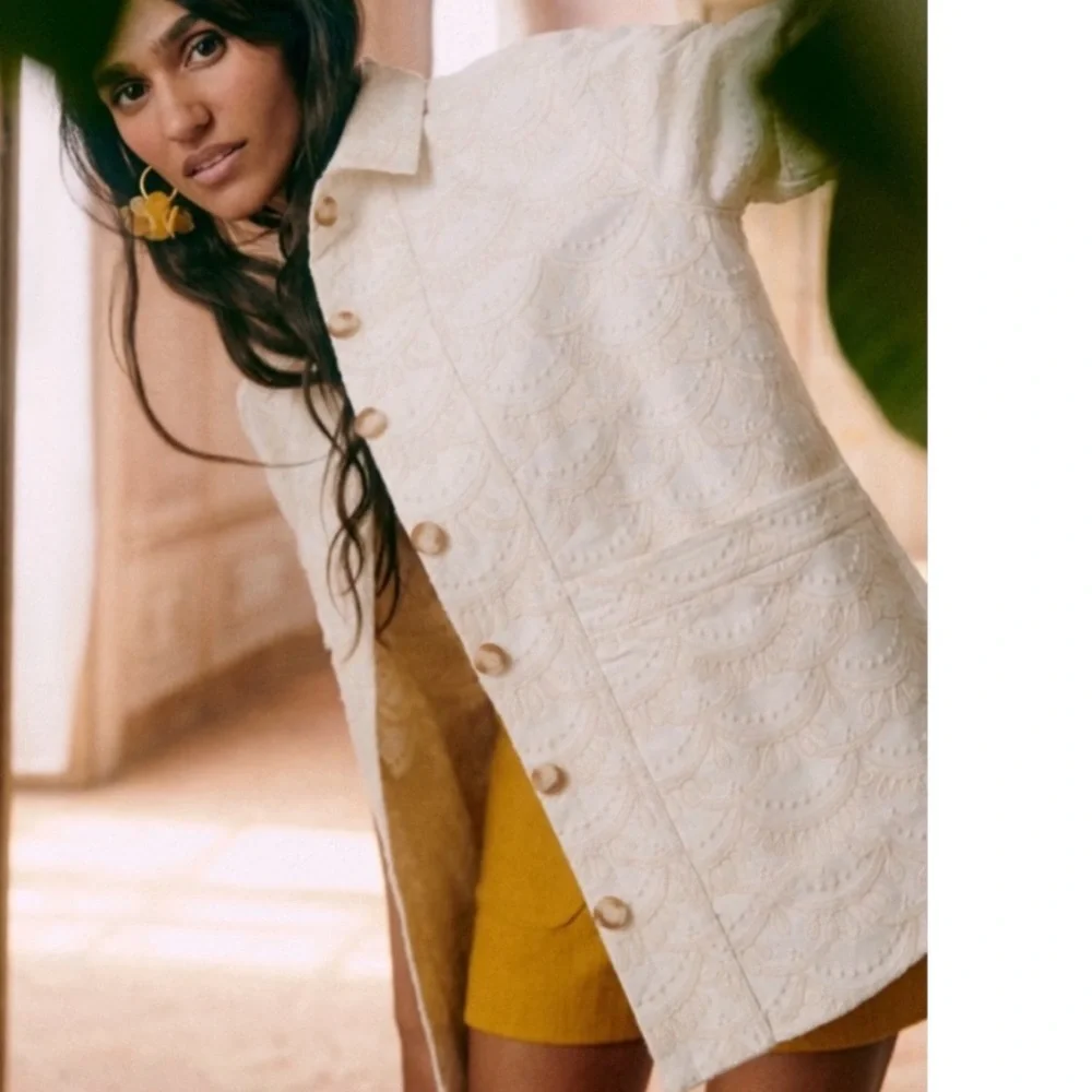 Sezane Cream Textured Jacket - Picture 16 of 16